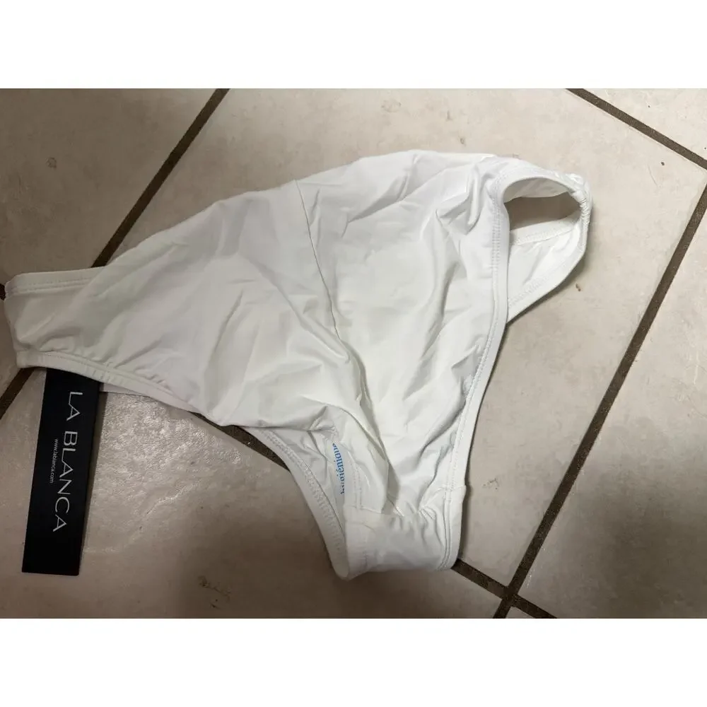 La Blanca White Bikini Bottoms Medium 6 Swim Bottoms Stretch